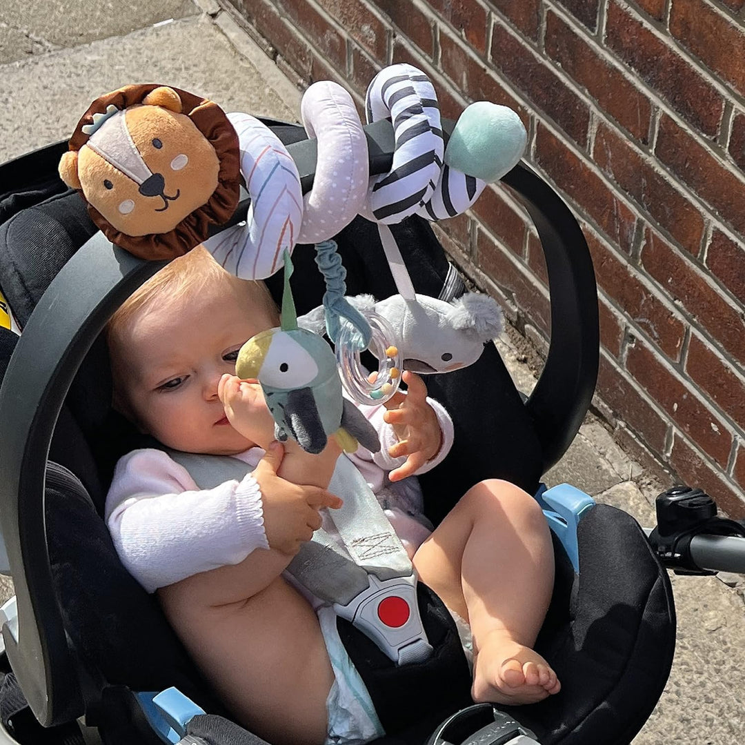 Nuby Animal Adventures Activity Spiral - Interactive Sensory Pram Toy for Babies