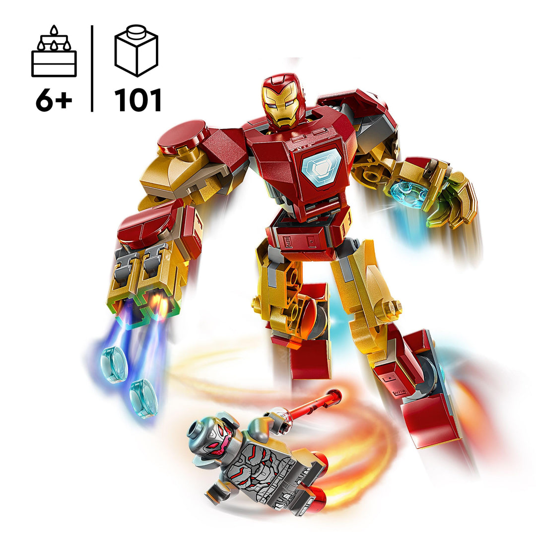 LEGO Marvel Iron Man Mech vs. Ultron - Buildable Super Hero Playset for Kids 6+