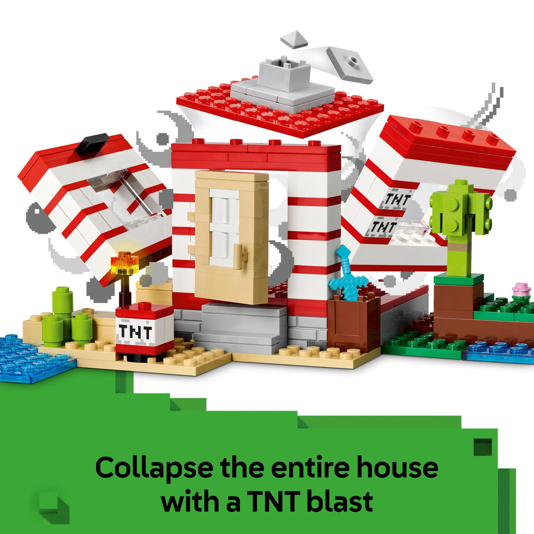 LEGO Minecraft The TNT Jungle House Building Set with Explosion Function - 287 Pieces