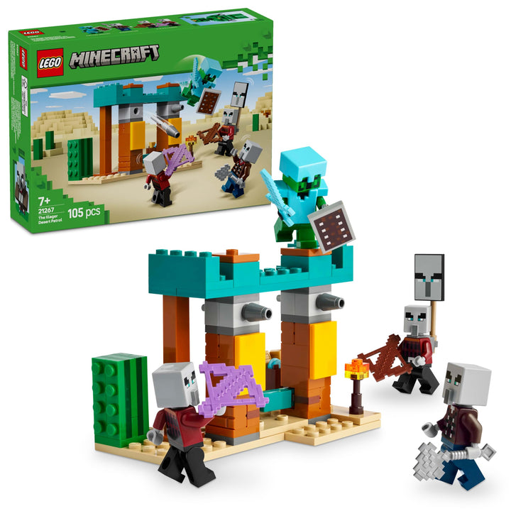 LEGO Minecraft The Illager Desert Patrol Set - Building Toy with Action Figures