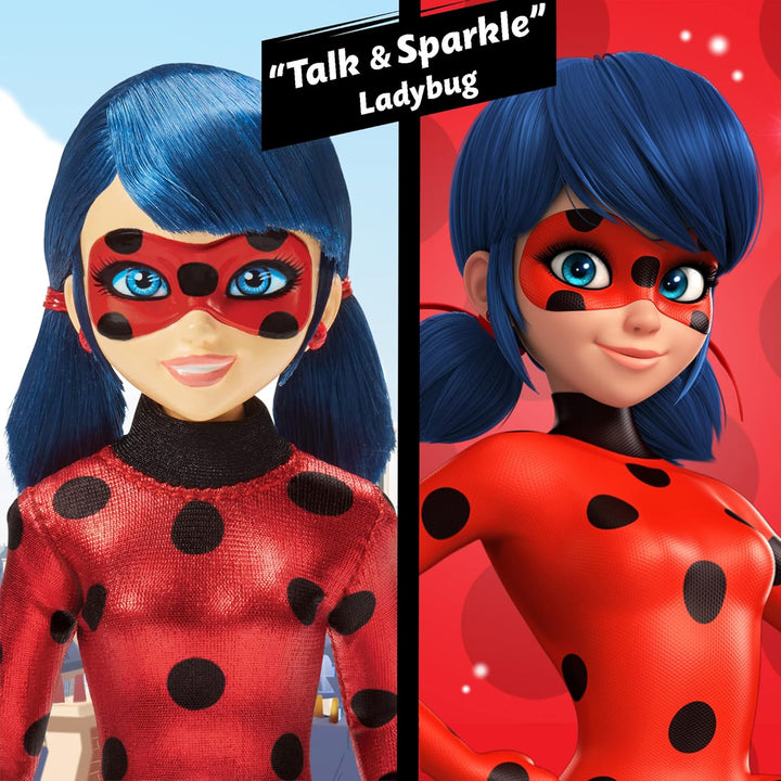 BANDAI Miraculous Ladybug Talk & Sparkle Deluxe Fashion Doll with Light-Up Earrings and Sound Functions (P50250)