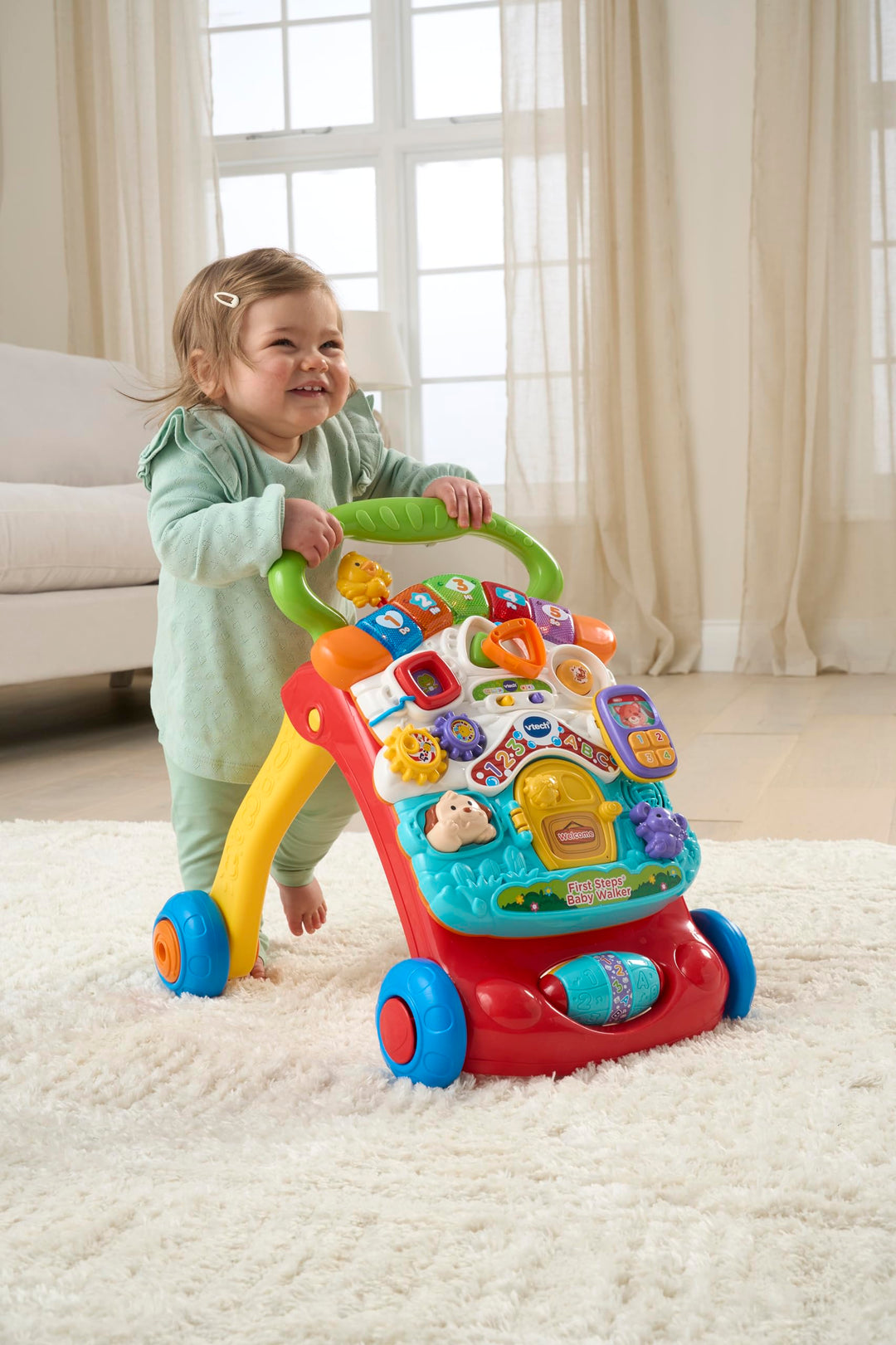 VTech First Steps Baby Walker - 2-in-1 Activity Centre with Lights, Sounds & Shape Sorter for 9 Months+