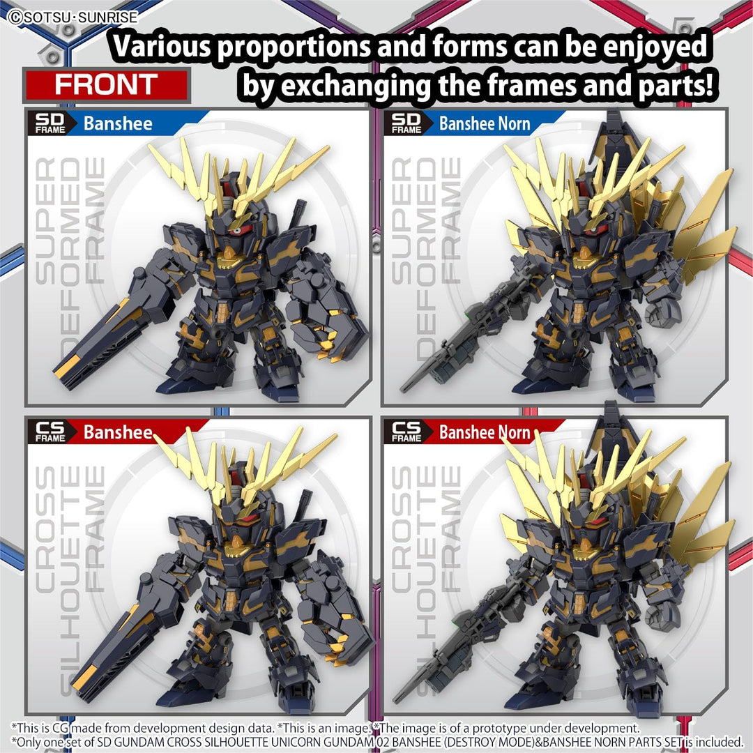 BANDAI SPIRITS SD GUNDAM -Cross Silhouette Unicorn 02 Banshee & Norn Parts -Model Kit