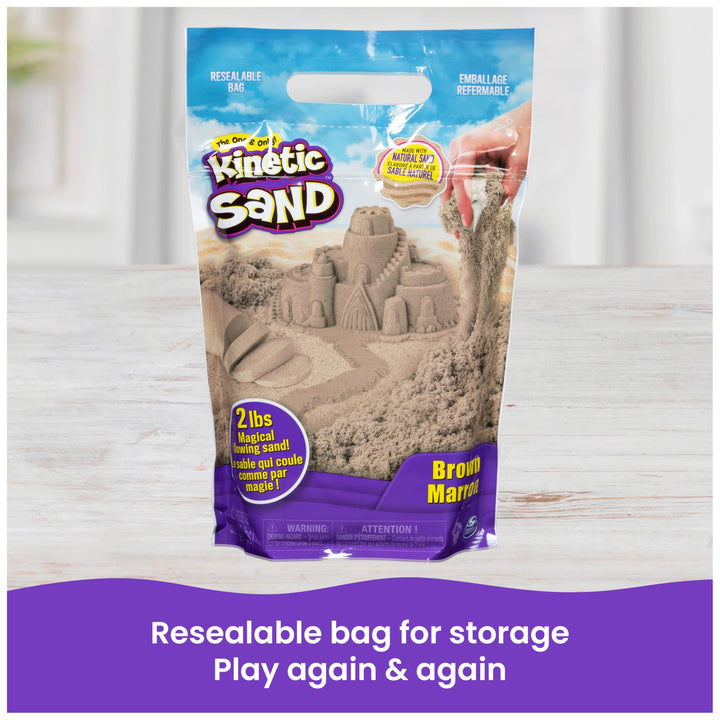 Kinetic Sand Natural Brown 907g - Squeeze & Shape Sensory Play Sand for Kids