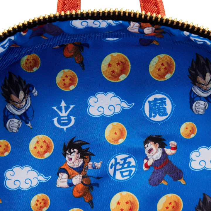 Loungefly Dragon Ball Z Triple Pocket Backpack Official Black Medium Backpack (DBZ-123)