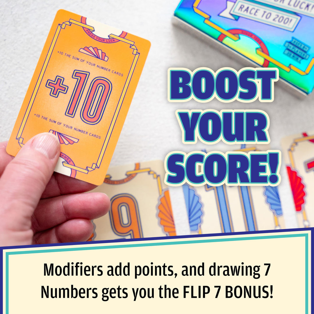 USAopoly Flip 7 Party Card Game for 3+ Players, Ages 8+, 20-Minute Play Time