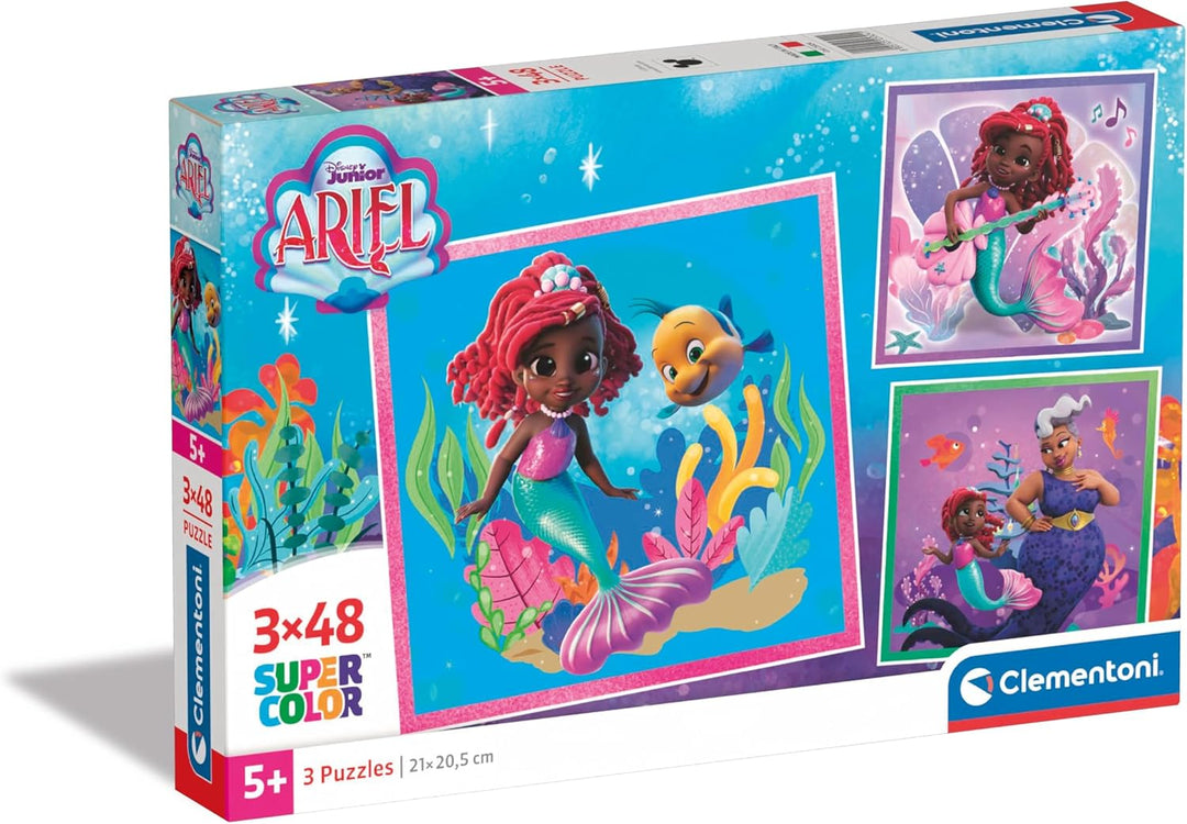 Clementoni 25324 Jigsaw Puzzle - Ariel 3, 48 Pieces, Supercolor, Disney Princess, for Children Ages 5-7