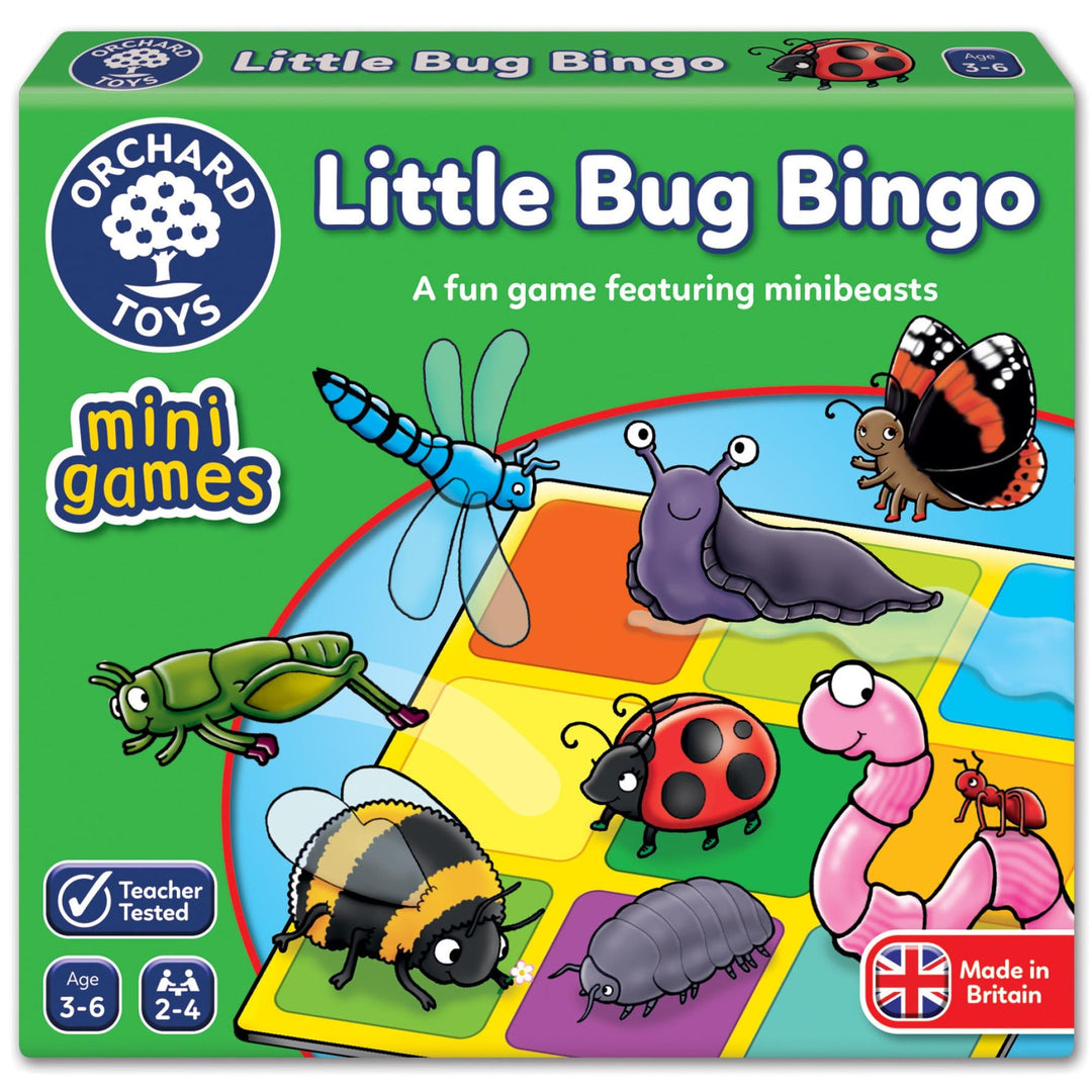 Orchard Toys Little Bug Bingo Mini Game for Kids - Travel Size Matching Game for 3+ Year Olds