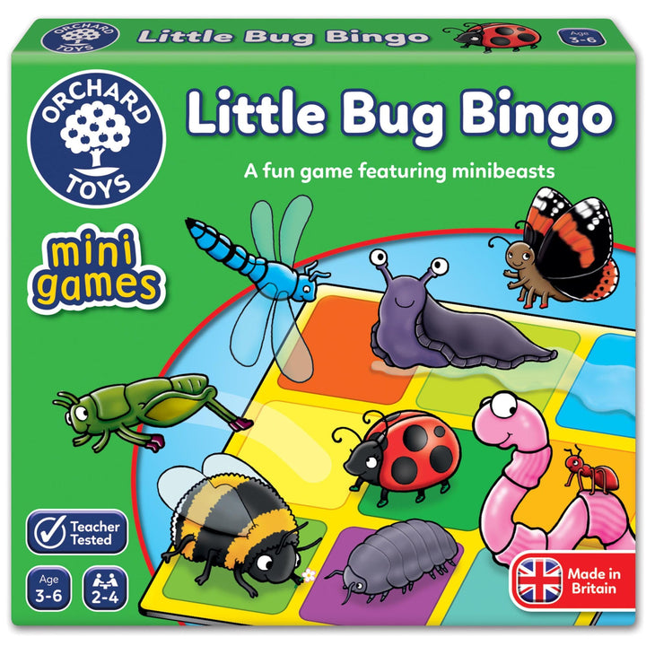 Orchard Toys Little Bug Bingo Mini Game for Kids - Travel Size Matching Game for 3+ Year Olds