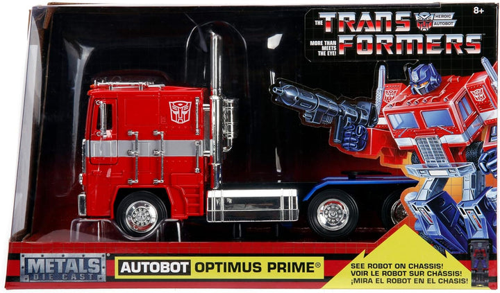 Jada Toys Transformers G1 Optimus Prime Vehicle - 1:24 Scale Die-Cast Model for Ages 3+