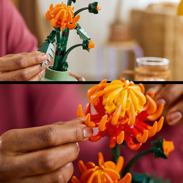 LEGO Icons Chrysanthemum Flower Building Set - Creative Model Kit for Adults