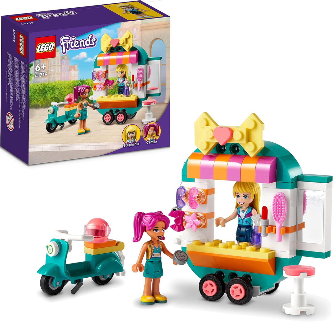 LEGO 41719 Friends Mobile Fashion Boutique Shop and Hair Salon Playset, Creative Building Toy for Kids Ages 6+