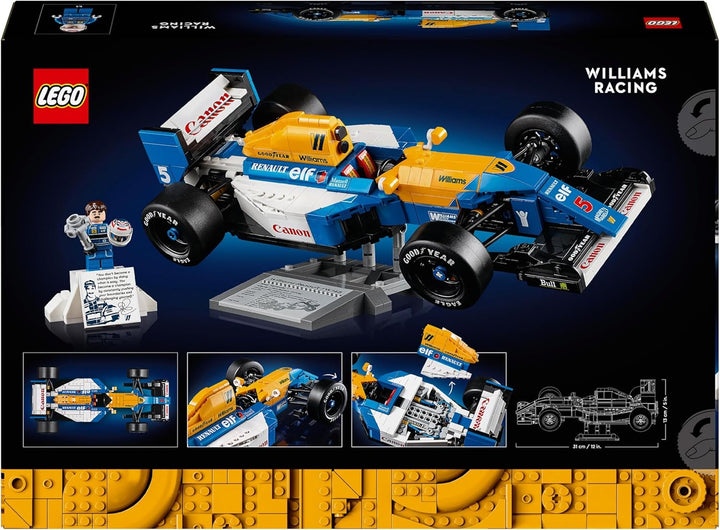 LEGO Icons Williams Racing FW14B & Nigel Mansell F1 Car Model Set - 799-Piece Building Kit for Adults