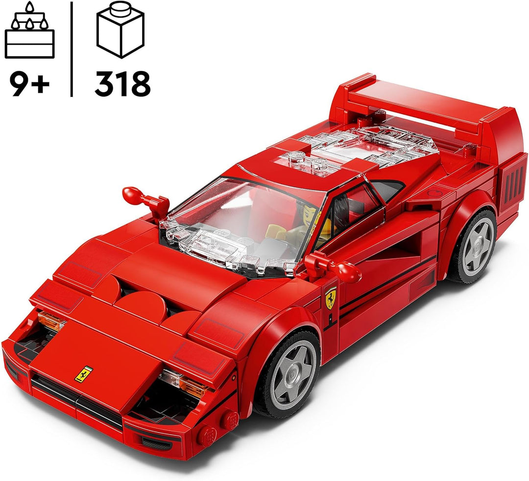 LEGO Speed Champions Ferrari F40 Supercar Buildable Vehicle - 318-Piece Toy Car for Ages 9+