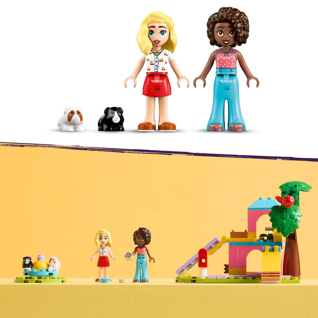 LEGO Friends Guinea Pig Playground Toy - 2 Mini Dolls, 2 Guinea Pig Figures, 86-Piece Building Set for Ages 5+