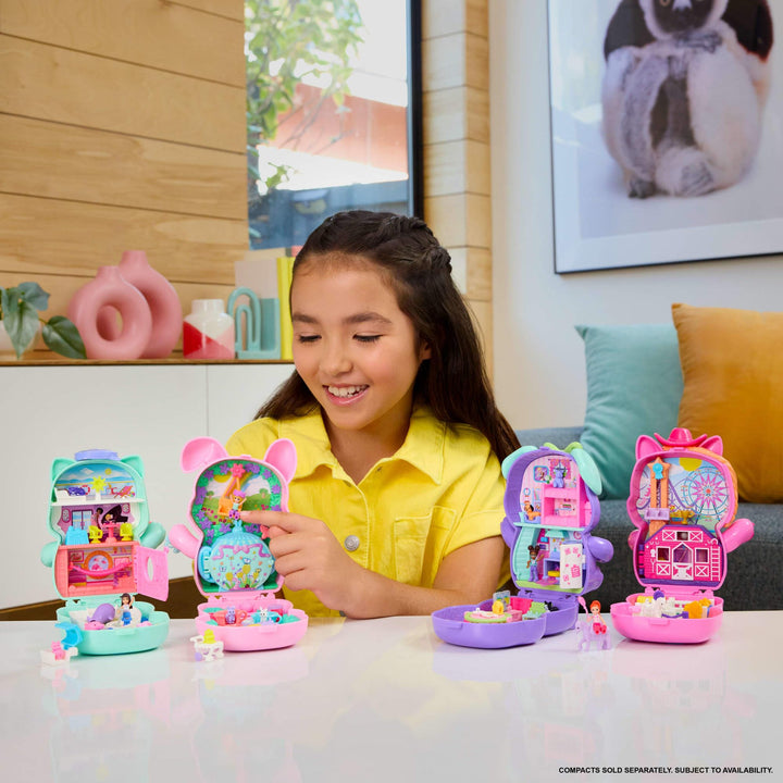 Polly Pocket Pony Rodeo Compact Playset - Micro Doll with 2 Pet Ponies & 10 Accessories