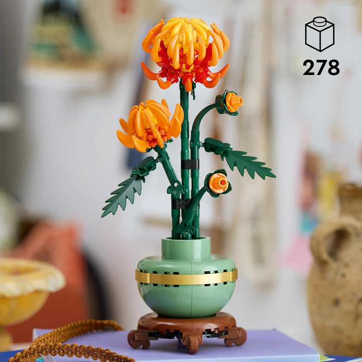 LEGO Icons Chrysanthemum Flower Building Set - Creative Model Kit for Adults