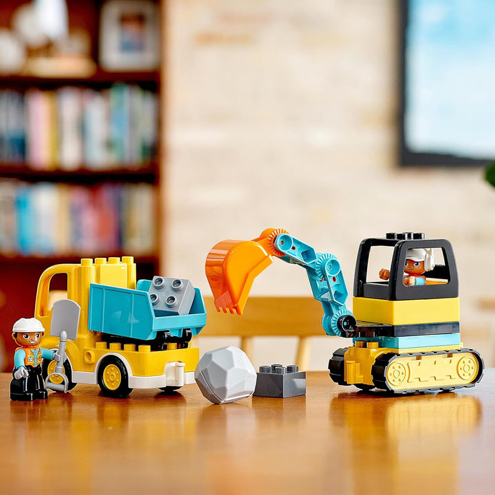 LEGO DUPLO Town Truck & Tracked Excavator Construction Playset for Toddlers 2+