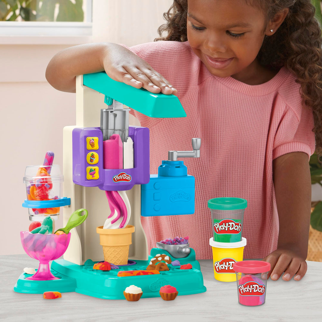 Play-Doh Rainbow Swirl Ice Cream Playset - Creative Arts & Crafts Toy for Kids 3+