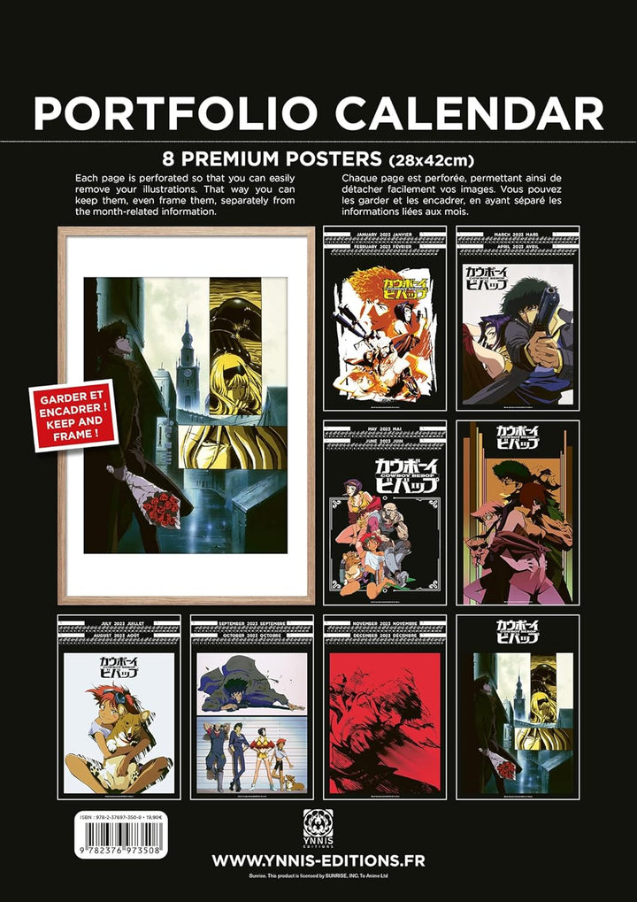 Calendrier 2023 Cowboy Bebop: 8 Premium Posters (French Edition, Portfolio Calendar)