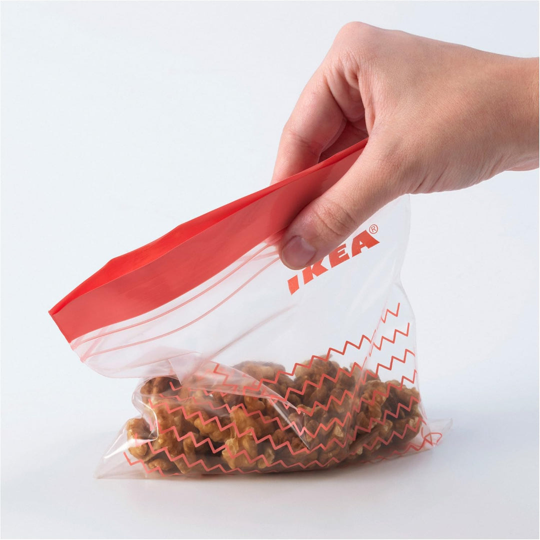 Ikea ISTAD Reusable Plastic Bag Pack, Red (Pack of 60)