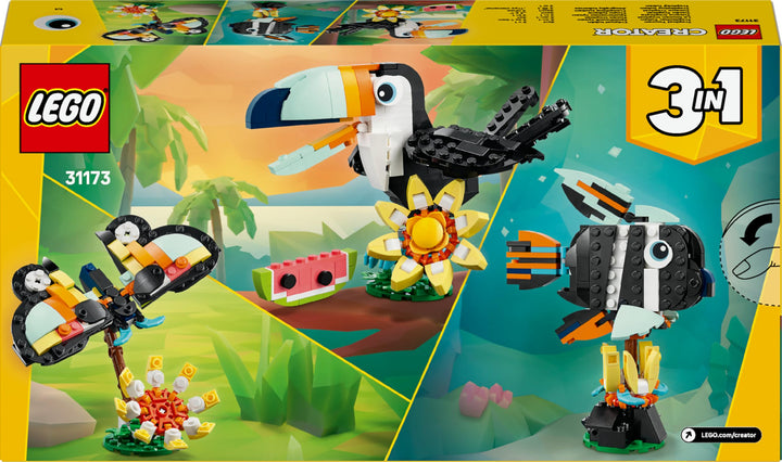 LEGO Creator 3in1 Wild Animals: Tropical Toucan with Flower Building Set - 225 Pieces