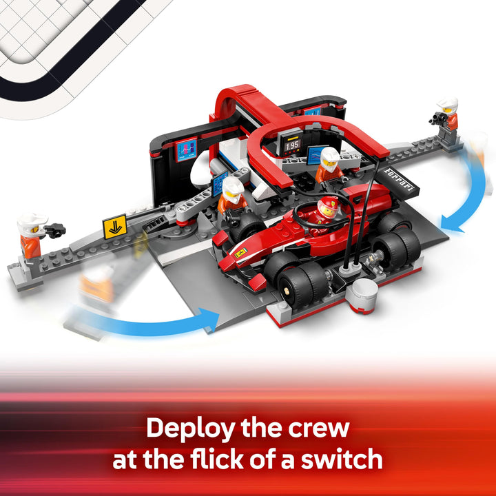 LEGO City F1 Pit Stop & Pit Crew with Ferrari Car Toy - 322-Piece Building Set for Ages 6+