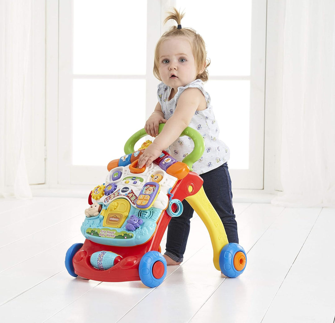 VTech First Steps Baby Walker - 2-in-1 Activity Centre with Lights, Sounds & Shape Sorter for 9 Months+