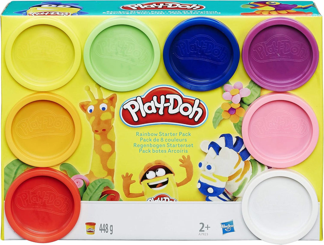 Play-Doh Rainbow Pack - 8 Canisters, 56g Each - Ideal Starter Set for Ages 2+