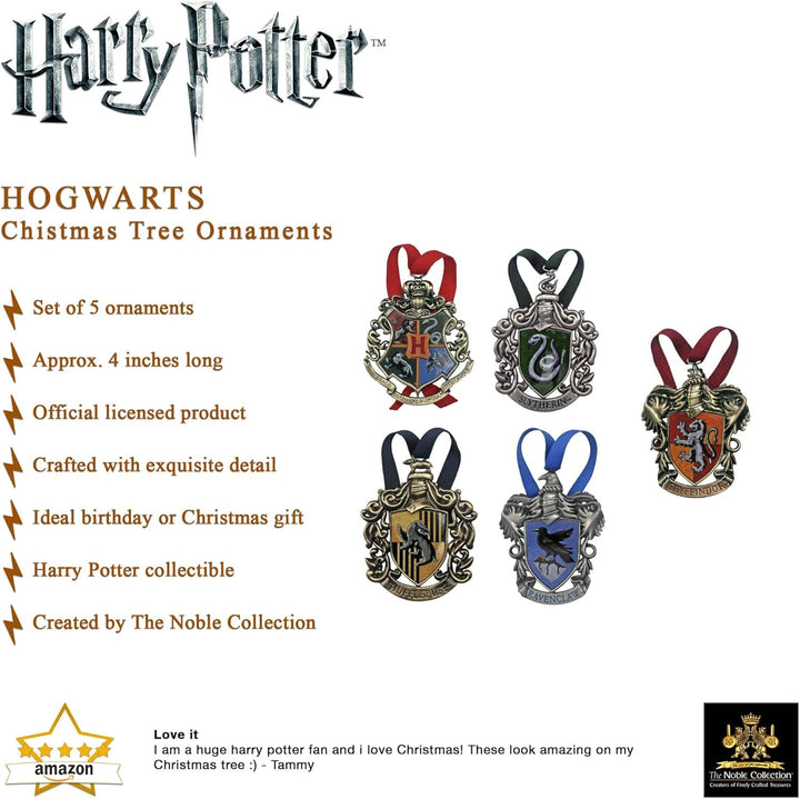 The Noble Collection Harry Potter Hogwarts Mascot Ornaments Set of 5 (NN7333)