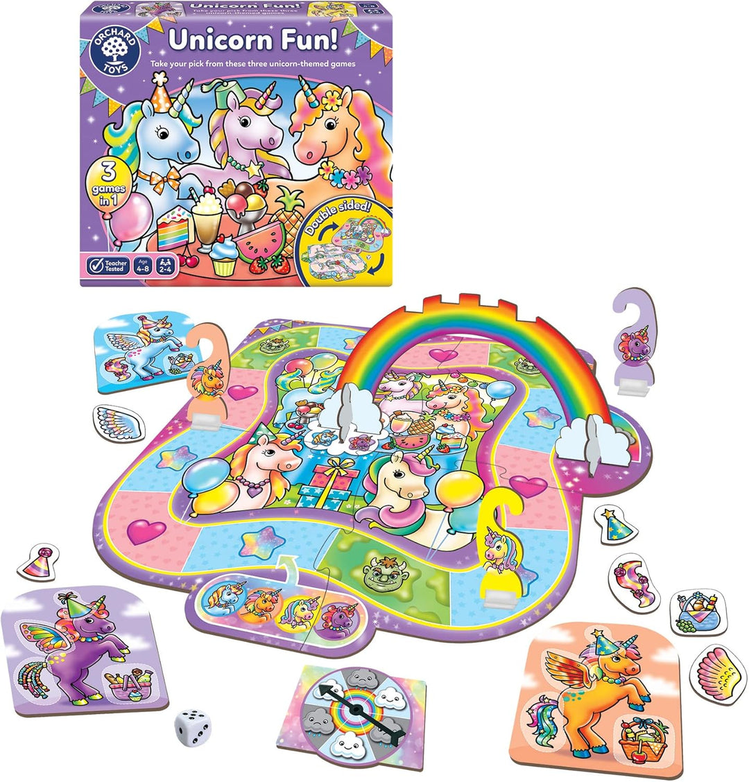 Orchard Toys Unicorn Fun Game 3-in-1 Board Game