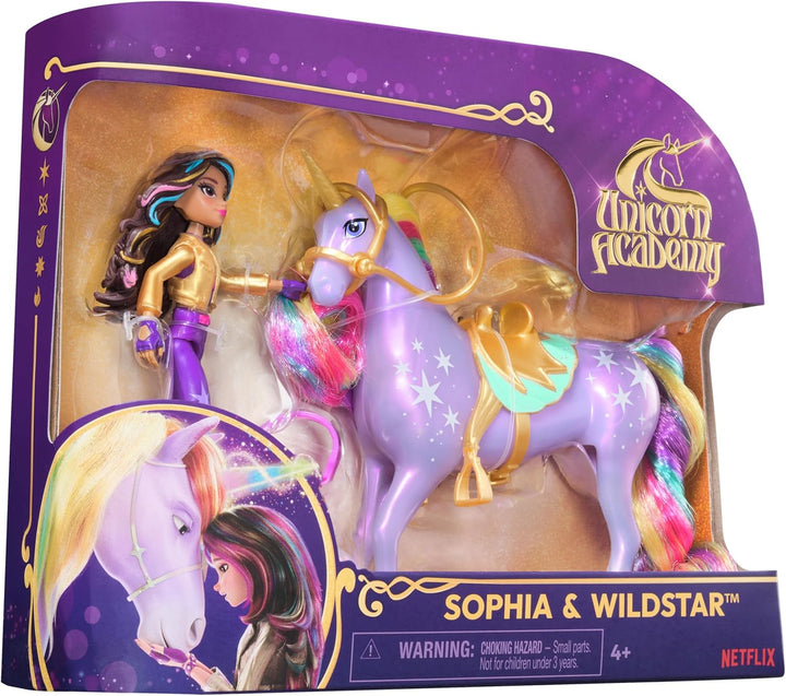 Unicorn Academy Sophia & Wildstar Set - Posable Doll and Unicorn Playset for Ages 4+