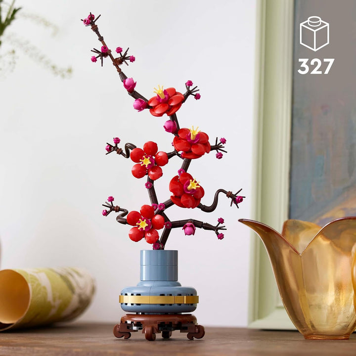LEGO Icons Plum Blossom Flower Building Set - 327-Piece Adult Model Kit for Relaxing Build