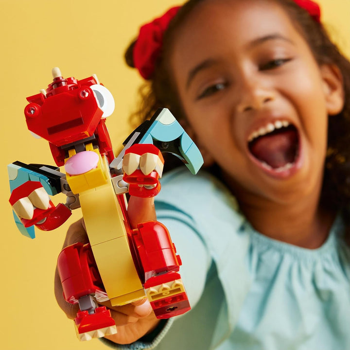 LEGO Creator 3in1 Red Dragon, Phoenix & Fish Building Set - 149 Pieces for Kids 6+