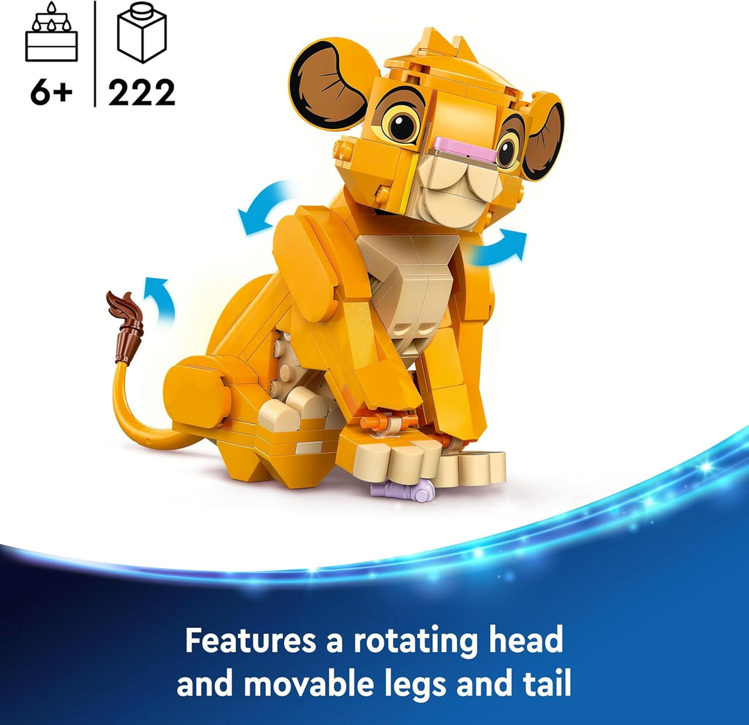 LEGO Disney Simba the Lion King Cub Building Toy - 222-Piece Playset for Ages 6+