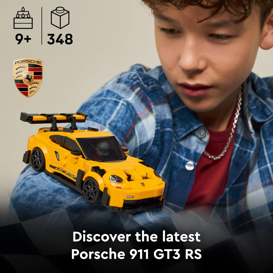 LEGO Speed Champions Porsche 911 GT3 RS Super Car Toy - Building Set for Kids 9+