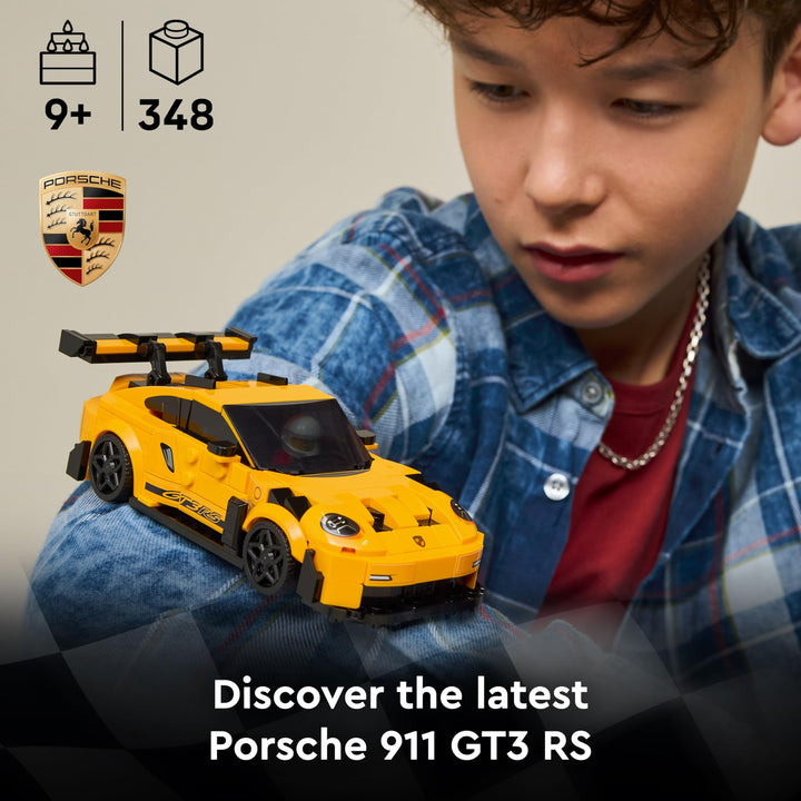 LEGO Speed Champions Porsche 911 GT3 RS Super Car Toy - Building Set for Kids 9+