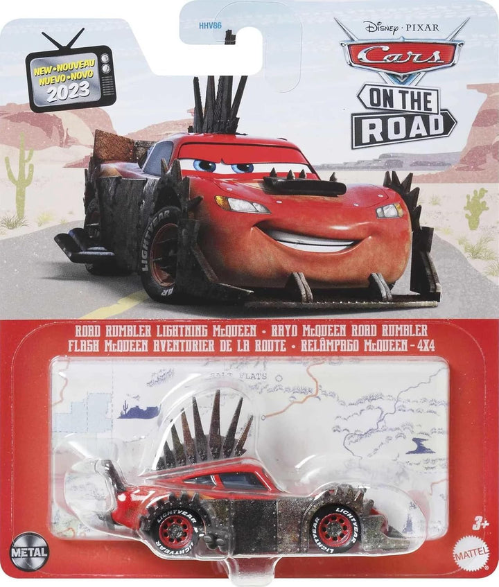 Disney Pixar Cars On The Road Series - Road Rumbler Lightning McQueen 1:55 Scale Diecast Metal Toy Car