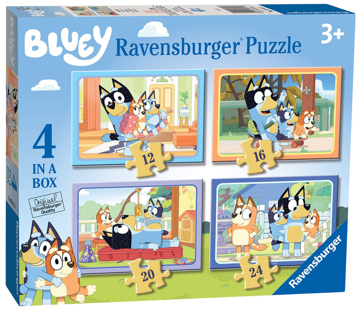 Ravensburger Bluey 4-in-1 Jigsaw Puzzle Set - 12, 16, 20, 24 Piece Puzzles for Kids Age 3+
