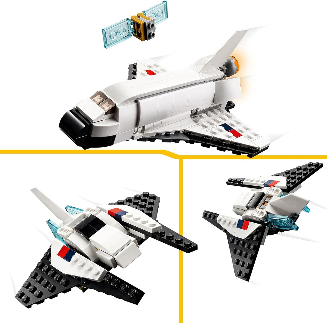 LEGO 31134 Creator 3 in 1 Space Shuttle Toy - Rebuildable Space Playset for Kids 6+