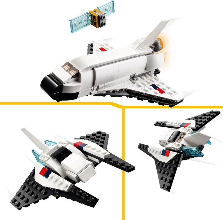 LEGO 31134 Creator 3 in 1 Space Shuttle Toy - Rebuildable Space Playset for Kids 6+