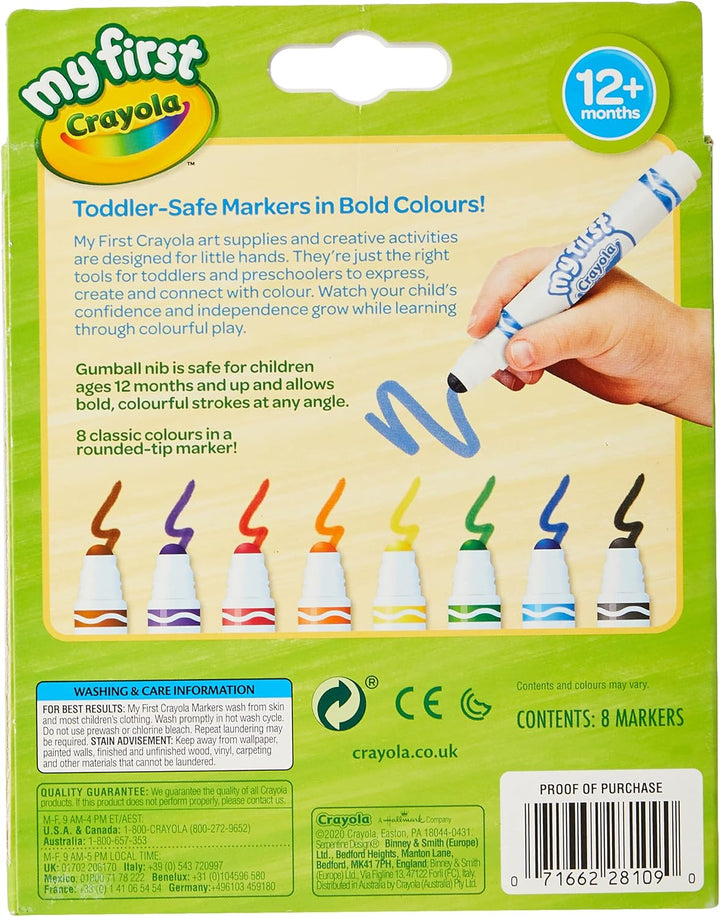 CRAYOLA My First Washable Markers - Easy-Grip for Toddlers 1+