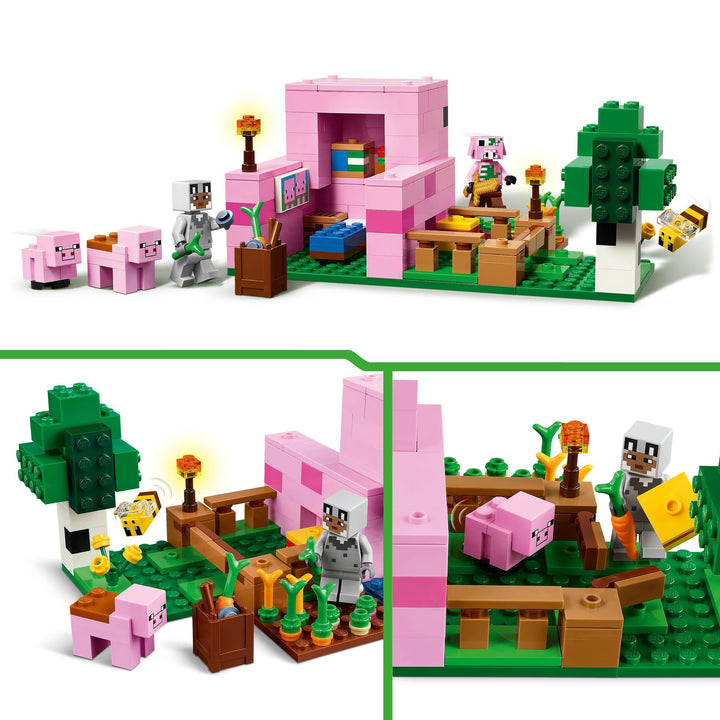 LEGO Minecraft The Baby Pig House Building Toy - 238-Piece Playset for Ages 7+