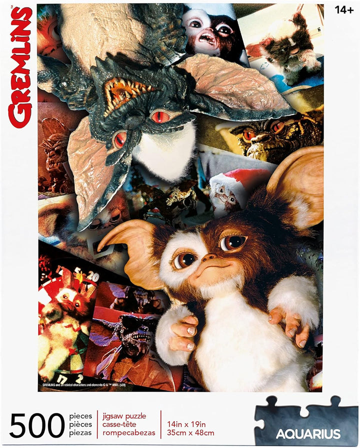 Gremlins 62195 Aquarius Collage 500 pc Puzzle - Multi-Colored Challenge for Ages 12+