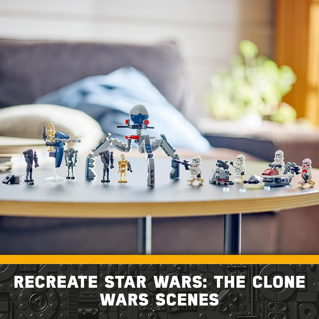 LEGO Star Wars Clone Trooper & Battle Droid Battle Pack - Building Toy Playset for Kids 7+