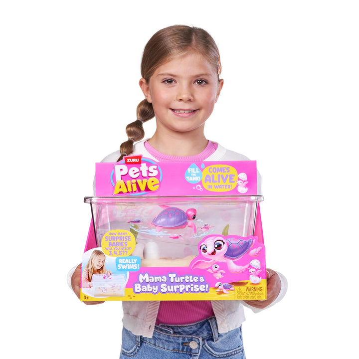 Pets Alive Mama Turtle Surprise by ZURU - Robot Pet Turtle with Swimming & Walking Action