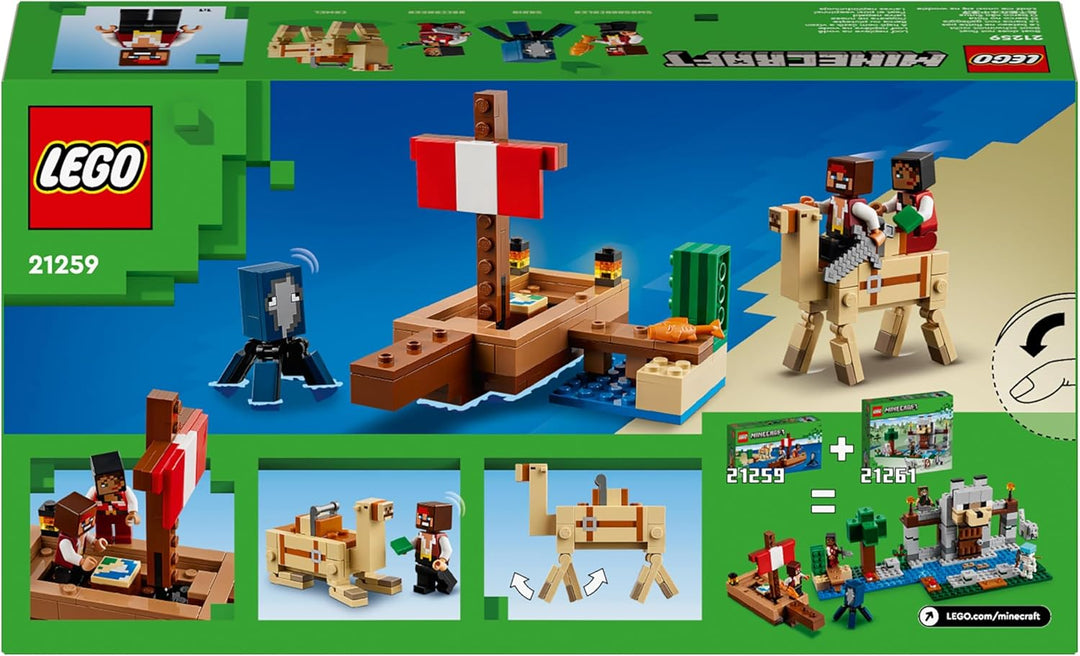 LEGO Minecraft The Pirate Ship Voyage - Building Set with Pirate Figures & Camel for Ages 8+