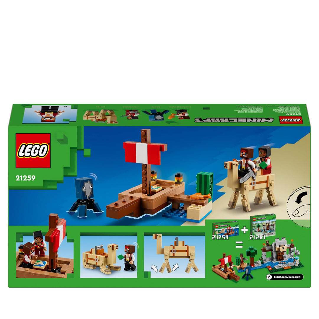 LEGO Minecraft The Pirate Ship Voyage - Building Set with Pirate Figures & Camel for Ages 8+