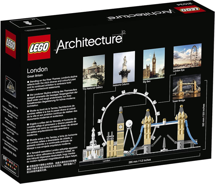 LEGO Architecture Skyline London 21034 - Big Ben, Tower Bridge, London Eye Building Set