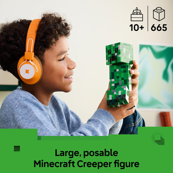 LEGO Minecraft The Creeper Toy - 665-Piece Buildable Posable Figure with Hidden Compartment
